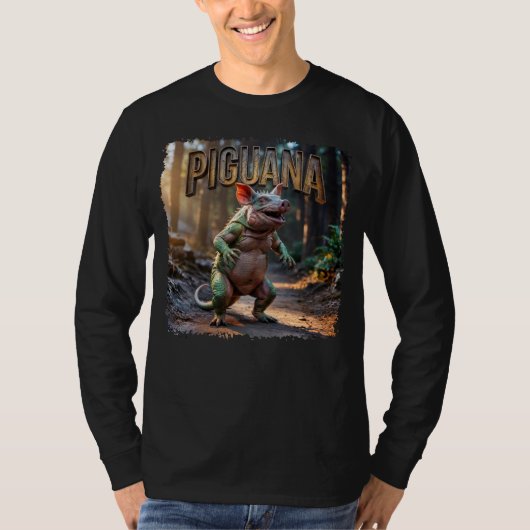 Piguana Fotografisch – Varken Iguana Eng Dier T-shirt (Voorkant)