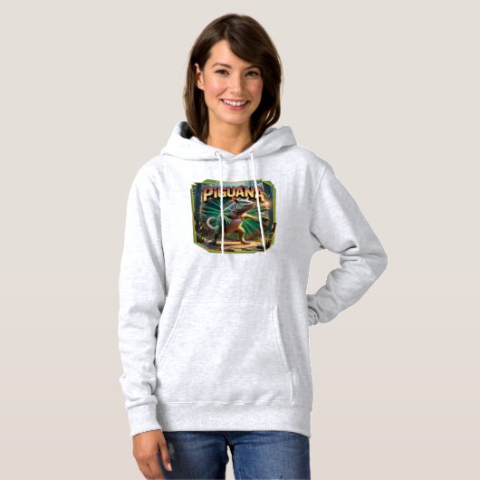 Piguana Illustration Combo Creature Grappig Hoodie (Voorkant volledig)