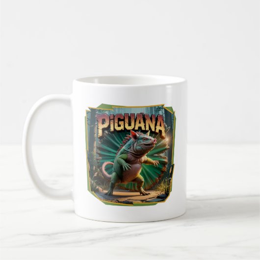 Piguana Illustration Combo Creature Grappig Koffiemok (Links)