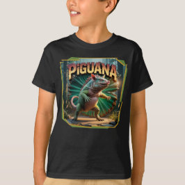 Piguana Illustration Combo Creature Grappig T-shirt