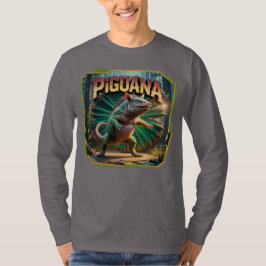 Piguana Illustration Combo Creature Grappig T-shirt