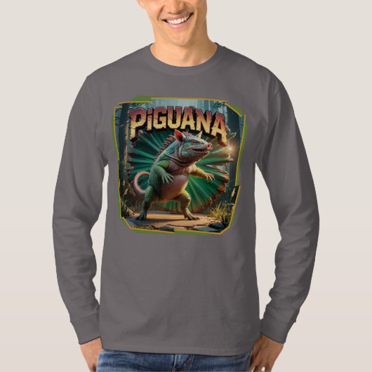 Piguana Illustration Combo Creature Grappig T-shirt (Voorkant)