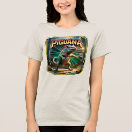 Piguana Illustration Combo Creature Grappig Tri-Blend Shirt