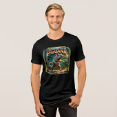 Piguana Illustration Combo Creature Grappig Tri-Blend Shirt (Voorkant volledig)