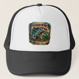 Piguana Illustration Combo Creature Grappig Trucker Pet