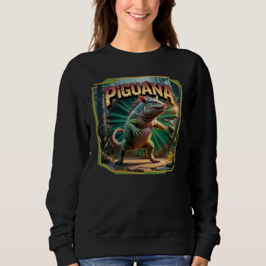Piguana Illustration Combo Creature Grappig Trui (Voorkant)