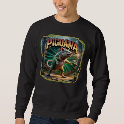 Piguana Illustration Combo Creature Grappig Trui (Voorkant)