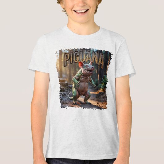 Piguana Photographic – Pig Iguana Scary Animal Tri-Blend Shirt (Voorkant)