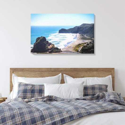 Piha Beach, Nieuw-Zeeland Canvas Afdruk (Insitu (Slaapkamer))