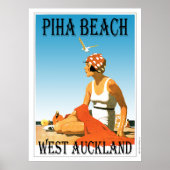 Piha Beach West Auckland Beach Poster (Voorkant)
