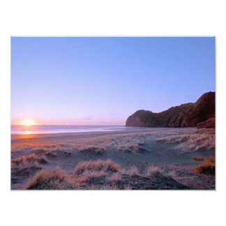 Piha Dunes Sunset NZ Foto Afdruk