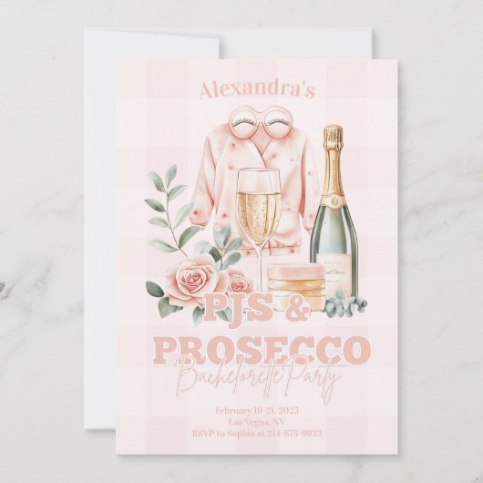 Pijamas en Prosecco vrijgezellenfeest Kaart (Voorkant)