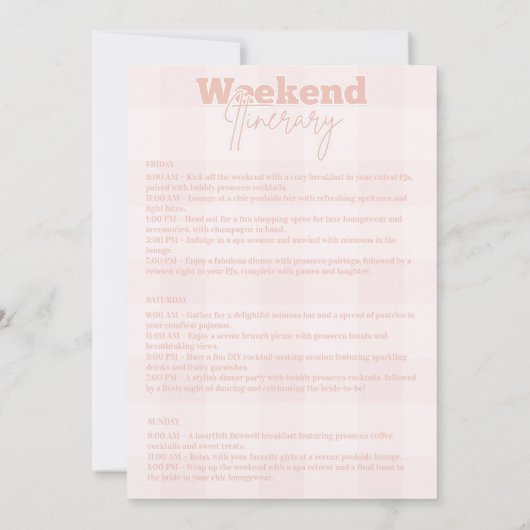 Pijamas en Prosecco vrijgezellenfeest Kaart (Achterkant)