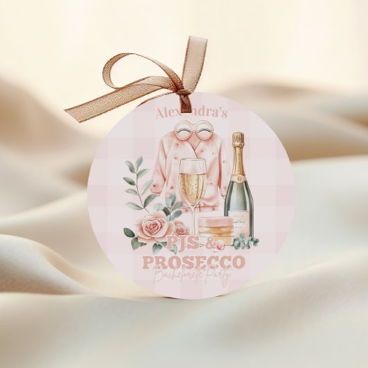 Pijamas en Prosecco vrijgezellenfeest Ronde Sticker