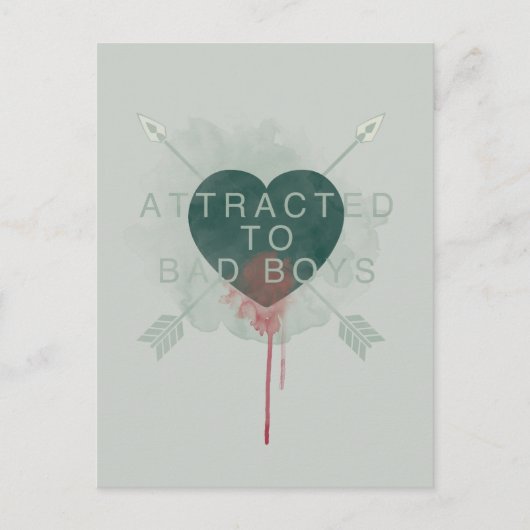 Pijl | "Aangetrokken naar slechte jongens" doorbor Briefkaart (Voorkant)