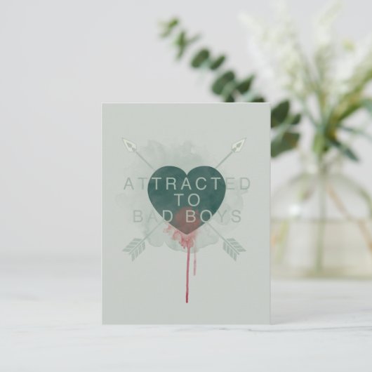 Pijl | "Aangetrokken naar slechte jongens" doorbor Briefkaart (Staand voorkant)
