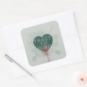 Pijl | "Aangetrokken naar slechte jongens" doorbor Vierkante Sticker (Envelop)