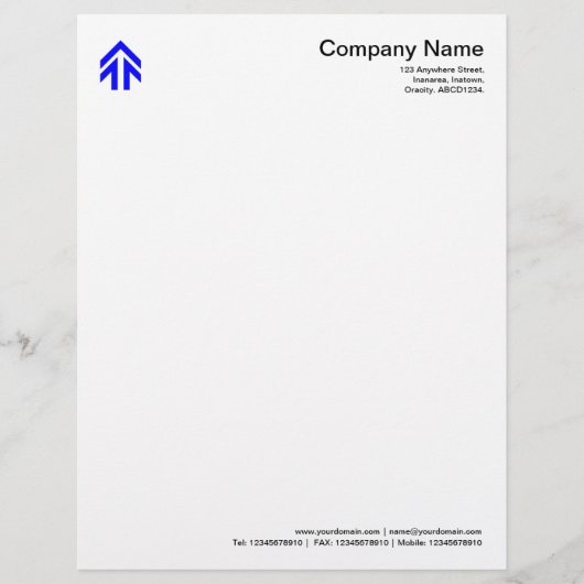 Pijl-blauw Briefhoofd (Voorkant)