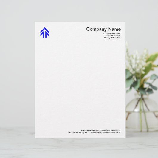 Pijl-blauw Briefhoofd (Staand voorkant)