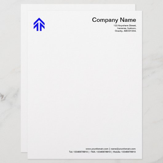 Pijl-blauw Briefhoofd (Voorkant / Achterkant)