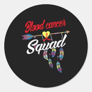 Pijl Bloedkanker Team Bewustzijn Krijger Cadeau Ronde Sticker