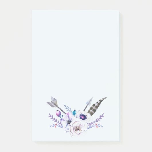 Pijl, Bloemen en Veer Post-it® Notes (Voorkant)