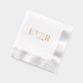 Pijl door dubbel hart paar 2 Initiaal monogram Folie Servetten (Links)