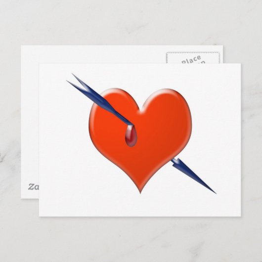 Pijl door het hart briefkaart (Voorkant / Achterkant)