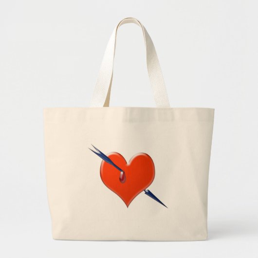 Pijl door het hart grote tote bag (Voorkant)