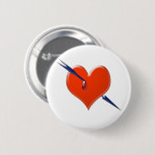 Pijl door het hart ronde button 5,7 cm (Voorkant /achterkant)