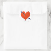 Pijl door het hart ronde sticker (Tas)