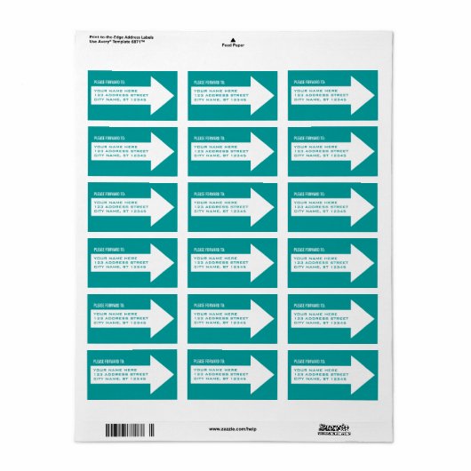 Pijl-doorstuuradreslabel Etiket (Full Sheet)