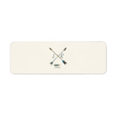 Pijl en Antler rustieke chique crème & blauw Etiket (Voorkant)