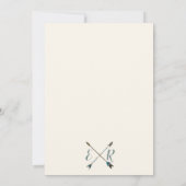 Pijl en gewei rustieke chique bruiloft crème & bla kaart (Achterkant)