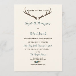 Pijl en gewei rustieke chique bruiloft crème & bla kaart