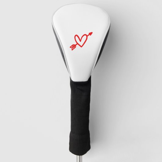 Pijl en hart Valentijnsdag liefde amor Golfheadcover (Voorkant)