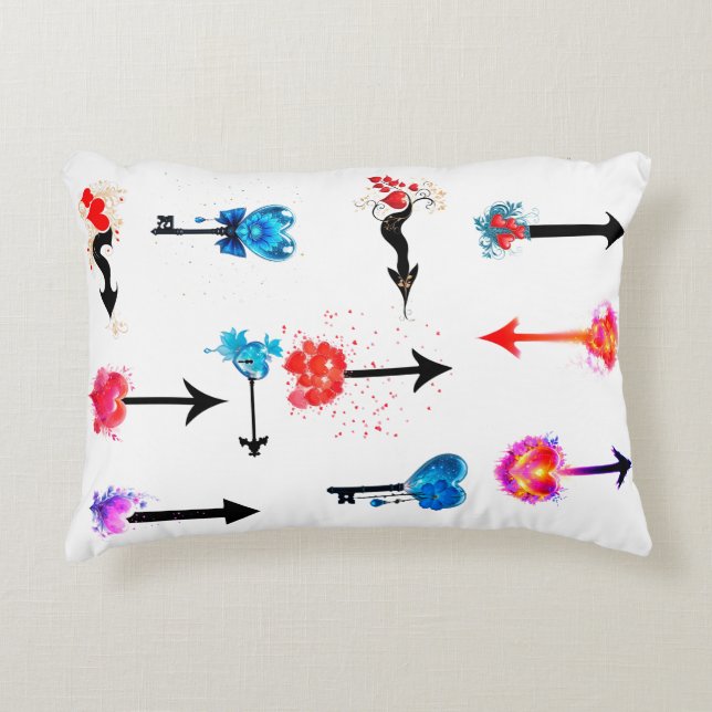 Pijl en hart van valentijn accent kussen (Voorkant)