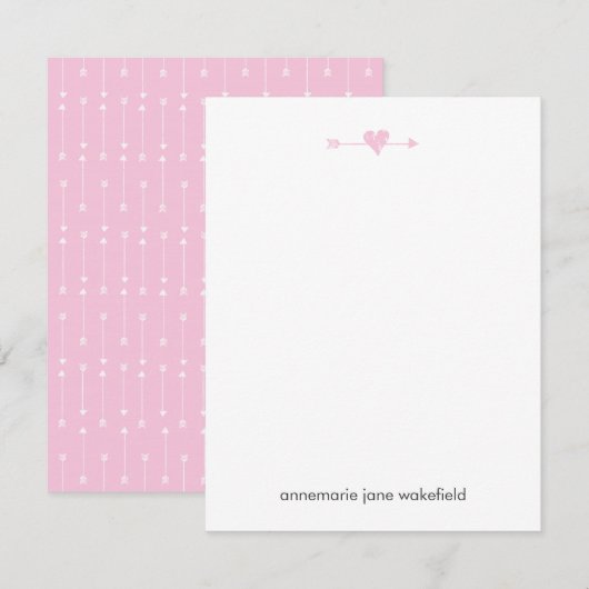 Pijl- en hartritmeartikelen A2 - PINK Notitiekaartje (Voorkant / Achterkant)