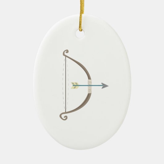 Pijl en pijlstang keramisch ornament (Voorkant)