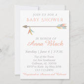 Pijl en veren Baby shower uitnodiging (Voorkant)
