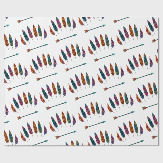 pijl en veren cadeaupapier (Vlak)