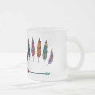pijl en veren matglas koffiemok
