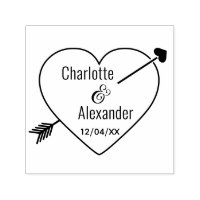 Pijl Geprikt Hart Ampersand Paar Namen Datum