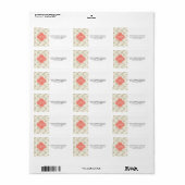 Pijl gouden glitter patroon | Monogram koraal Etiket (Full Sheet)