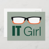 Pijl | Grafische de Glazen van het Meisje van IT Briefkaart (Voorkant / Achterkant)