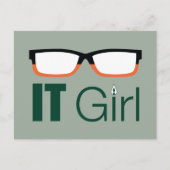 Pijl | Grafische de Glazen van het Meisje van IT Briefkaart (Voorkant)