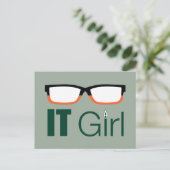 Pijl | Grafische de Glazen van het Meisje van IT Briefkaart (Staand voorkant)