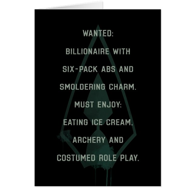 Pijl | Green Arrow Parody Wanted Post (Voorkant)