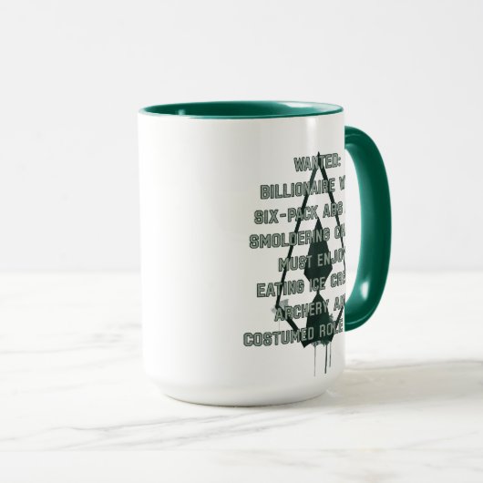 Pijl | Green Arrow Parody Wanted Post Mok (Voorkant rechts)