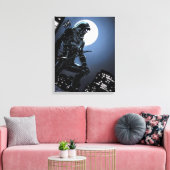 Pijl | Groene Pijl in Moonlight Canvas Afdruk (Insitu (Woonkamer))